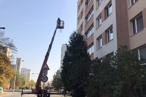 Nátěry fasád z plošiny